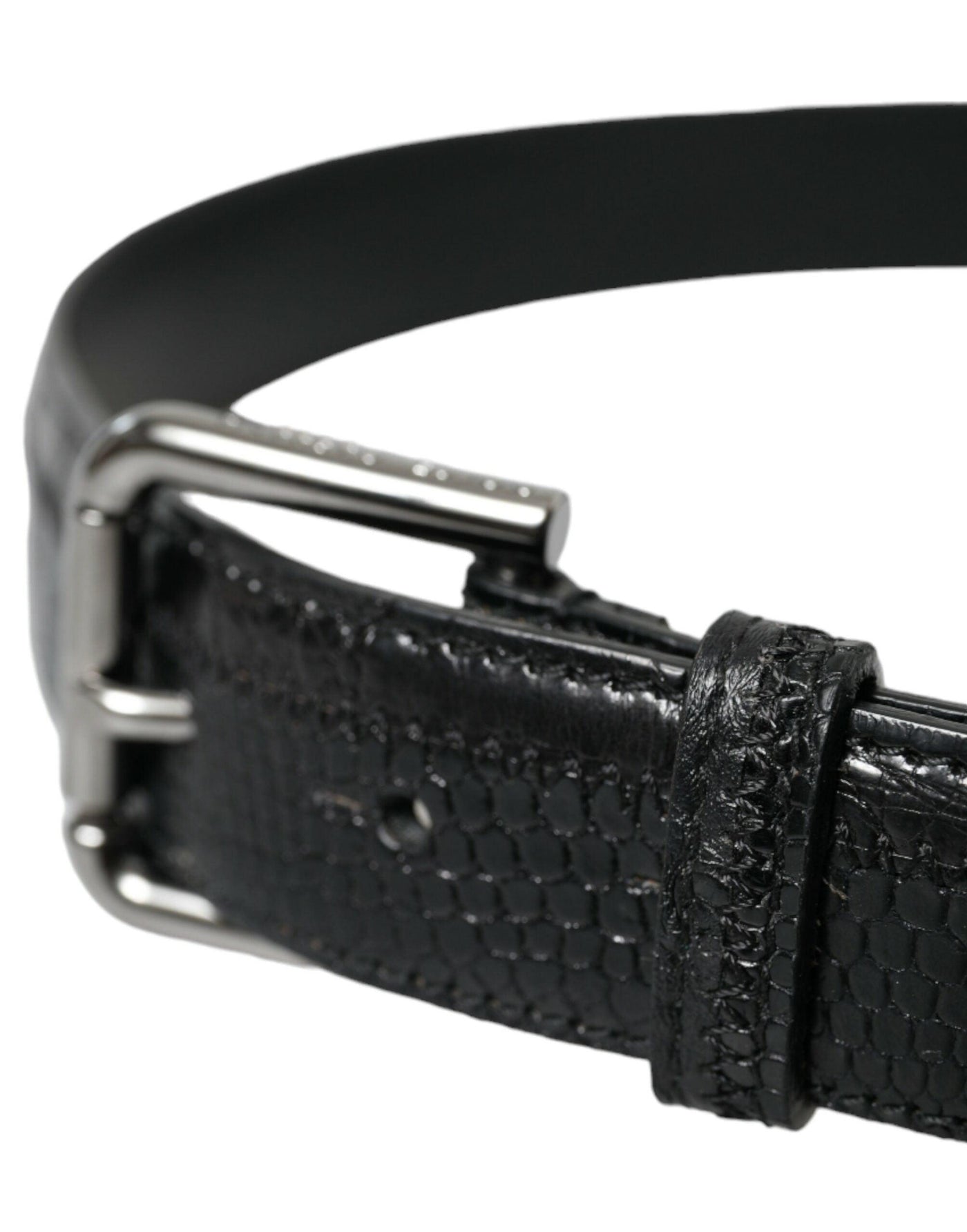 Dolce & Gabbana Elegant Black Leather Belt with Metal Buckle - Al Jamil 