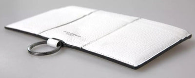 Dolce & Gabbana Elegant White Leather Crossbody Cardholder - Al Jamil 