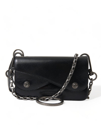 Dolce & Gabbana Sleek Black Leather Shoulder Bag - Al Jamil 